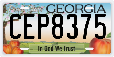 GA license plate CEP8375