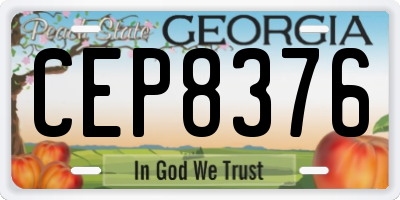 GA license plate CEP8376