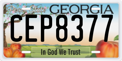 GA license plate CEP8377