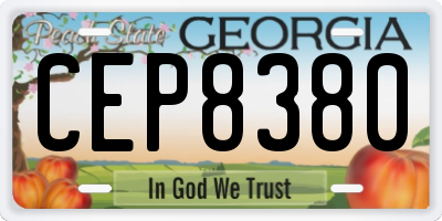 GA license plate CEP8380