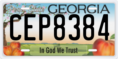 GA license plate CEP8384