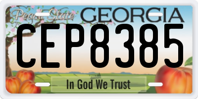 GA license plate CEP8385