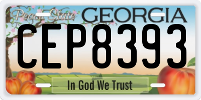 GA license plate CEP8393