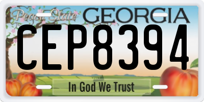 GA license plate CEP8394