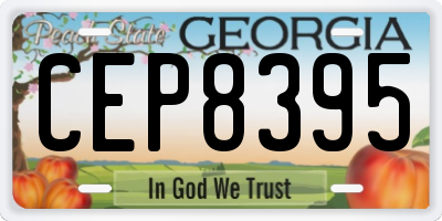 GA license plate CEP8395