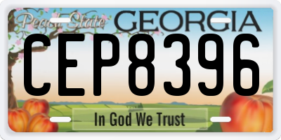GA license plate CEP8396
