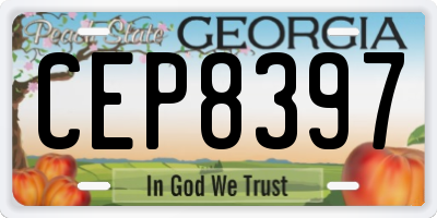 GA license plate CEP8397