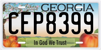 GA license plate CEP8399