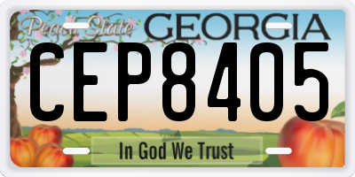 GA license plate CEP8405