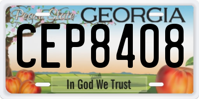 GA license plate CEP8408