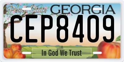 GA license plate CEP8409