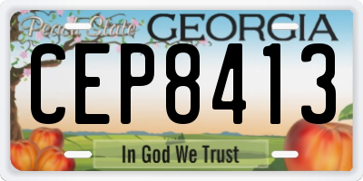 GA license plate CEP8413