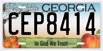 GA license plate CEP8414