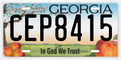 GA license plate CEP8415