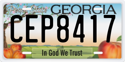 GA license plate CEP8417