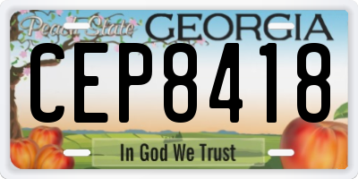 GA license plate CEP8418