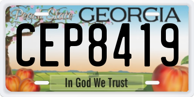 GA license plate CEP8419