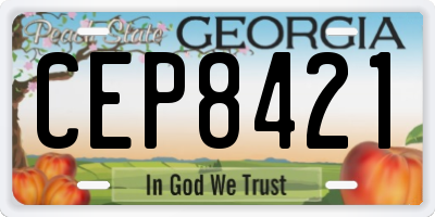 GA license plate CEP8421