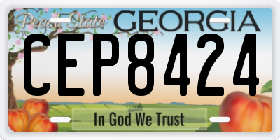 GA license plate CEP8424