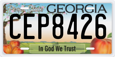GA license plate CEP8426