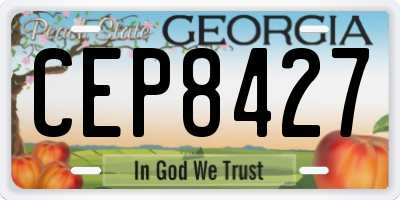 GA license plate CEP8427