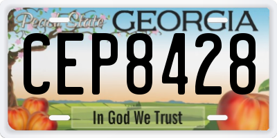 GA license plate CEP8428