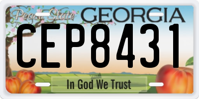 GA license plate CEP8431