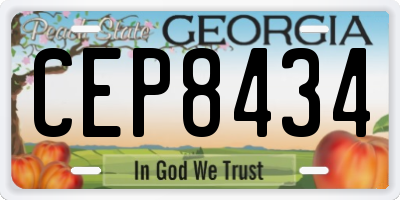 GA license plate CEP8434