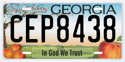 GA license plate CEP8438