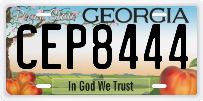 GA license plate CEP8444