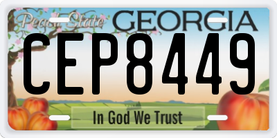 GA license plate CEP8449