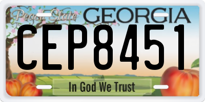GA license plate CEP8451
