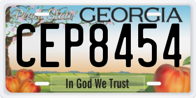 GA license plate CEP8454