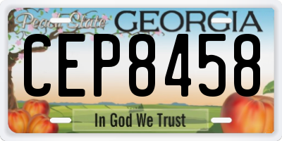 GA license plate CEP8458