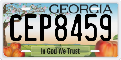 GA license plate CEP8459