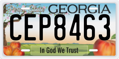 GA license plate CEP8463