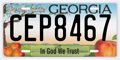 GA license plate CEP8467