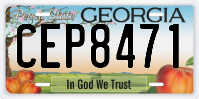 GA license plate CEP8471