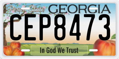GA license plate CEP8473