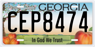 GA license plate CEP8474
