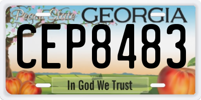 GA license plate CEP8483