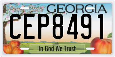 GA license plate CEP8491
