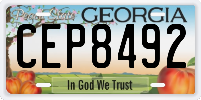GA license plate CEP8492