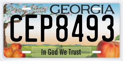 GA license plate CEP8493