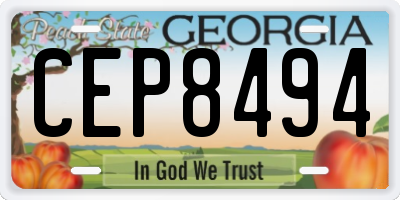 GA license plate CEP8494