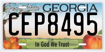 GA license plate CEP8495