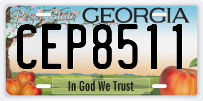 GA license plate CEP8511