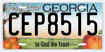 GA license plate CEP8515