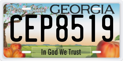 GA license plate CEP8519
