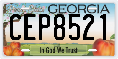 GA license plate CEP8521